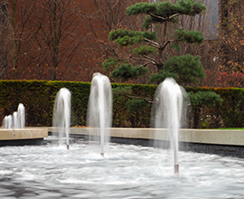 picture of a fountain at Creative campus